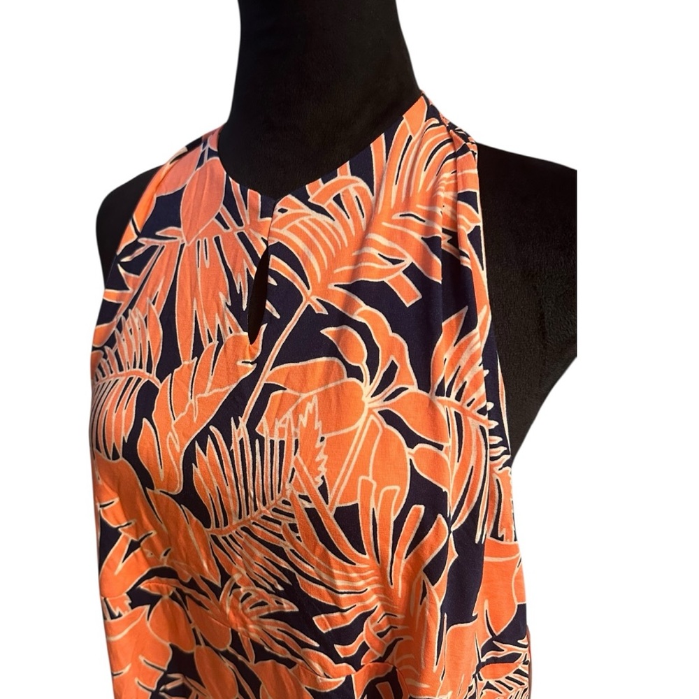 Lands’ End Halter Maxi Dress Women’s L NWT Tropical Floral Open Back Tencel - Picture 5 of 12